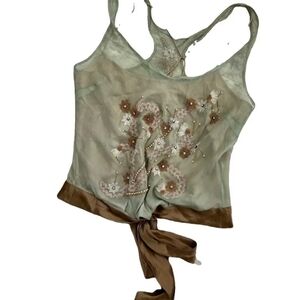 Tracy Reese Embroidered Camisole in Sage and Taupe